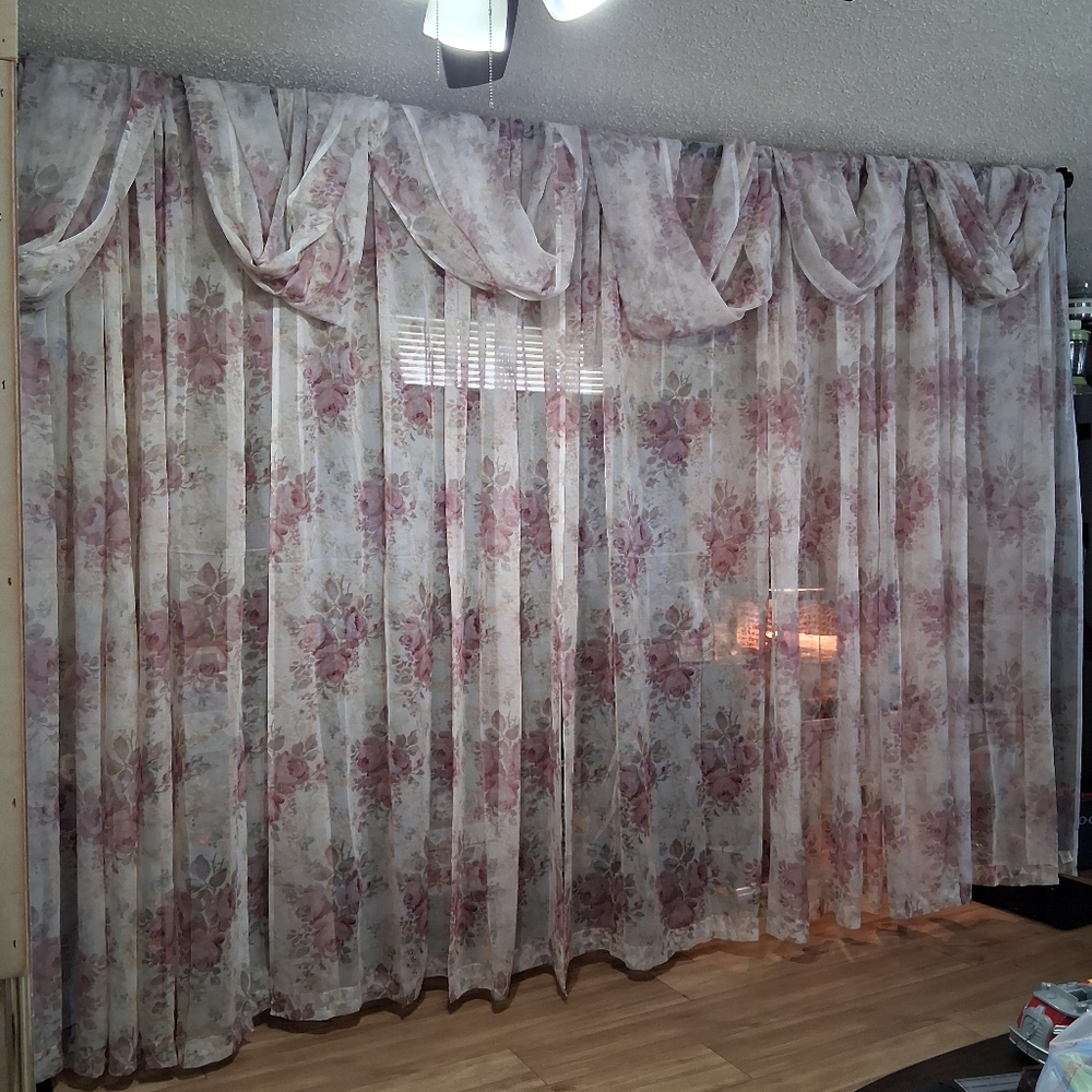 Pretty Sheer Floral Curtains - Picture 9 of 16